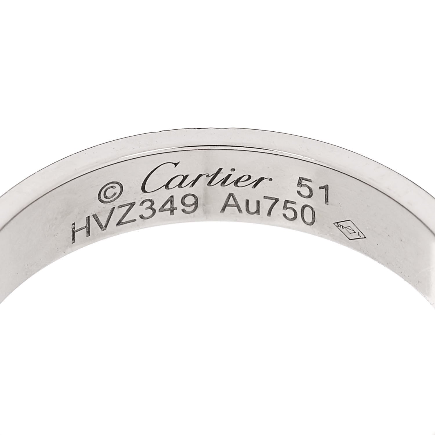 Cartier 18K White Gold 3.5mm LOVE Wedding Band Ring 51 5.75 4 of 4