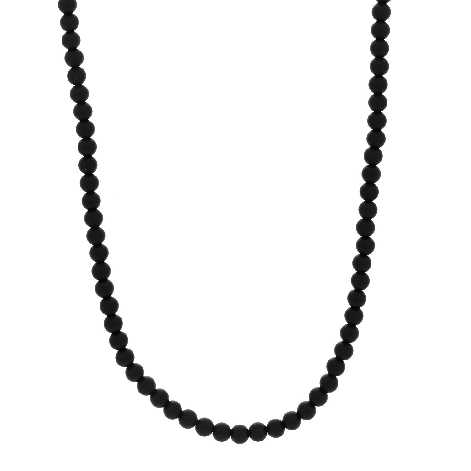 David Yurman Sterling Silver Black Onyx 5mm Spiritual Beads Necklace 1 of 4