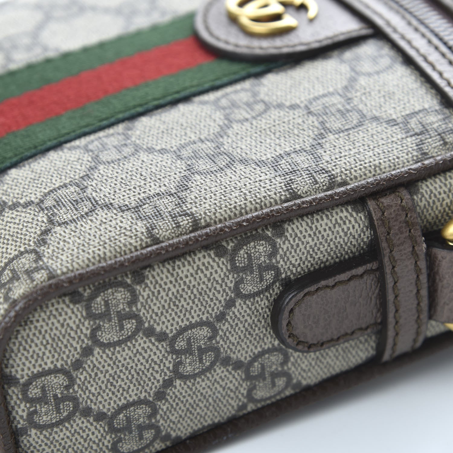 Gucci GG Supreme Monogram Web Mini Ophidia Messenger Brown 11 of 11