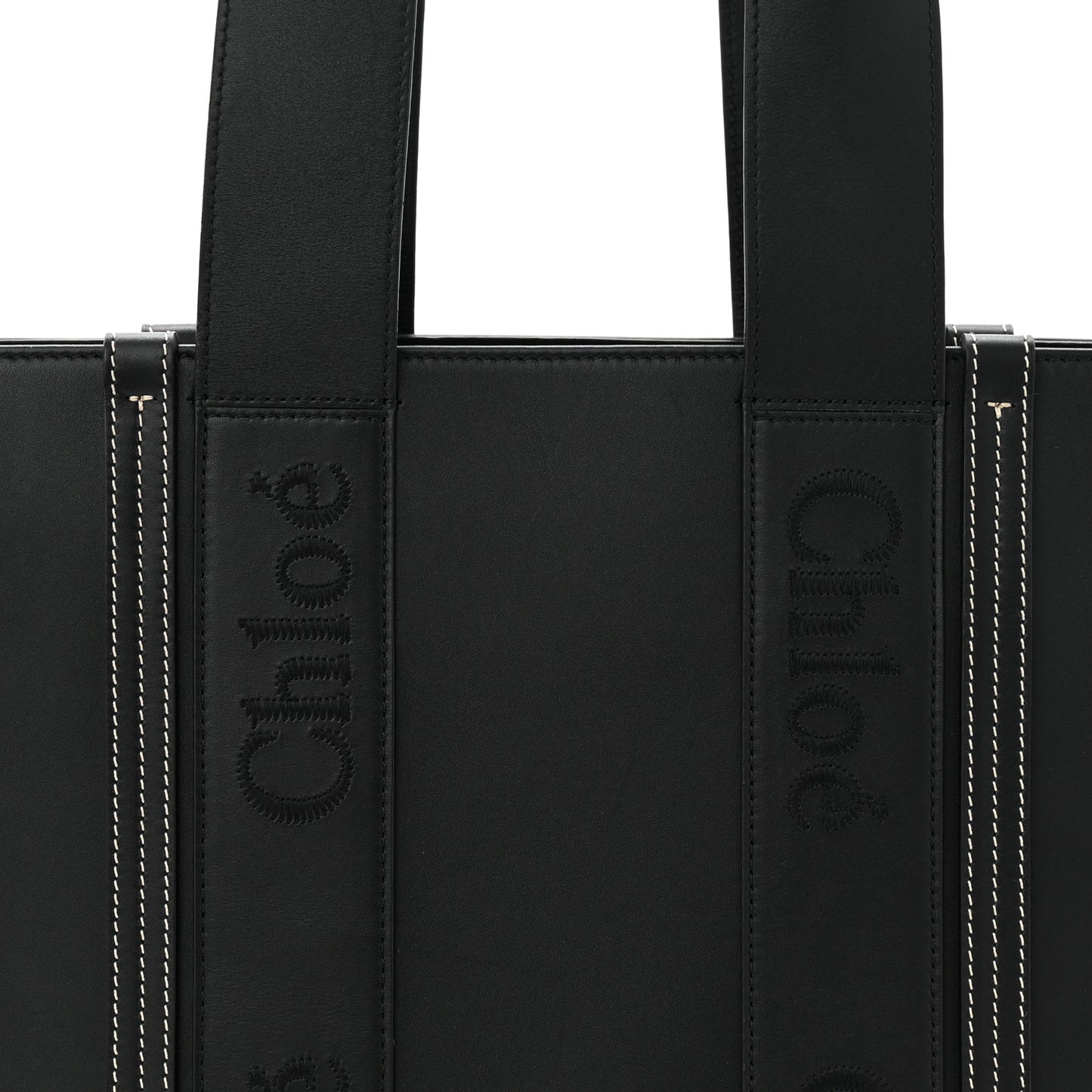 Calfskin Medium Woody Tote Black