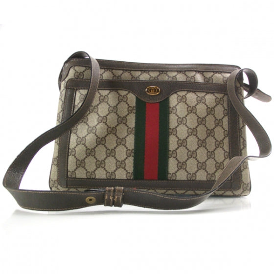 Gucci Monogram Web Shoulder Bag Brown 1 of 10