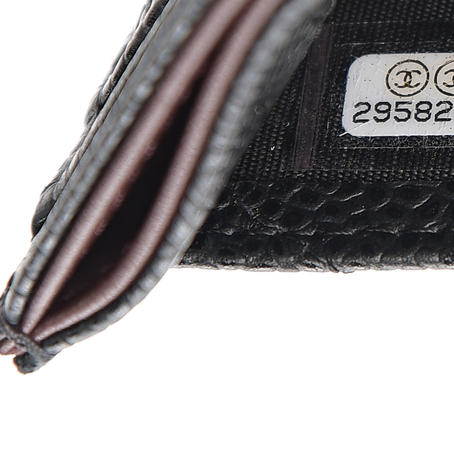 Caviar Quilted Card Holder Black