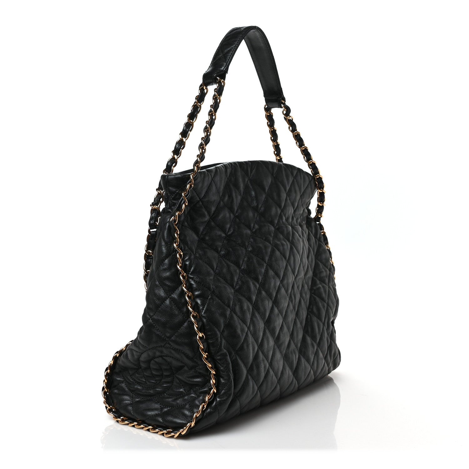 Chanel Calfskin Quilted Large Chain Me Hobo Black 3 of 9