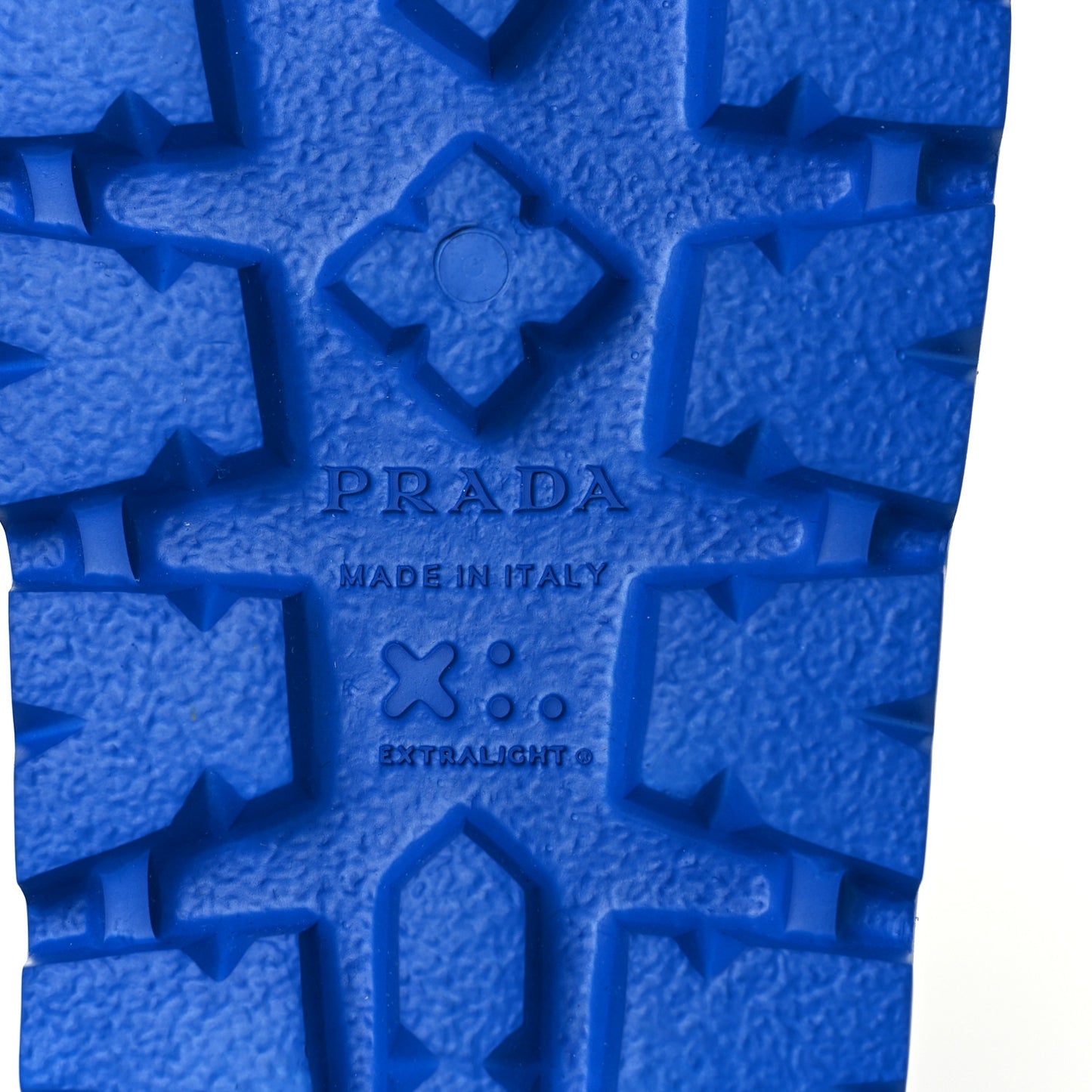 EVA Rubber Triangle Logo Embossed Womens Lug Sole 20mm Slide Sandals 39 Azzurro