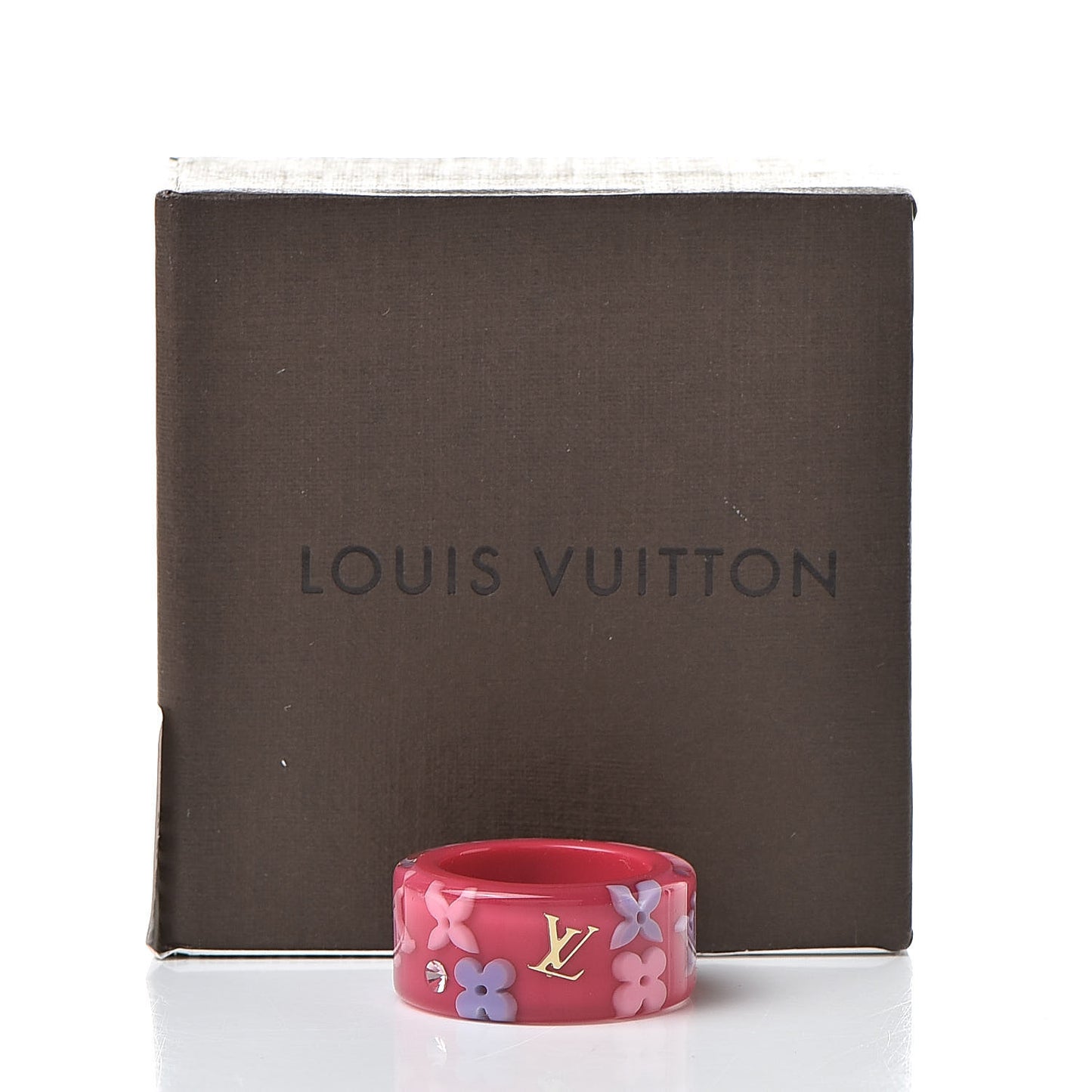 Swarovski Crystal Resin Inclusion Ring 7.5 Rose Pop