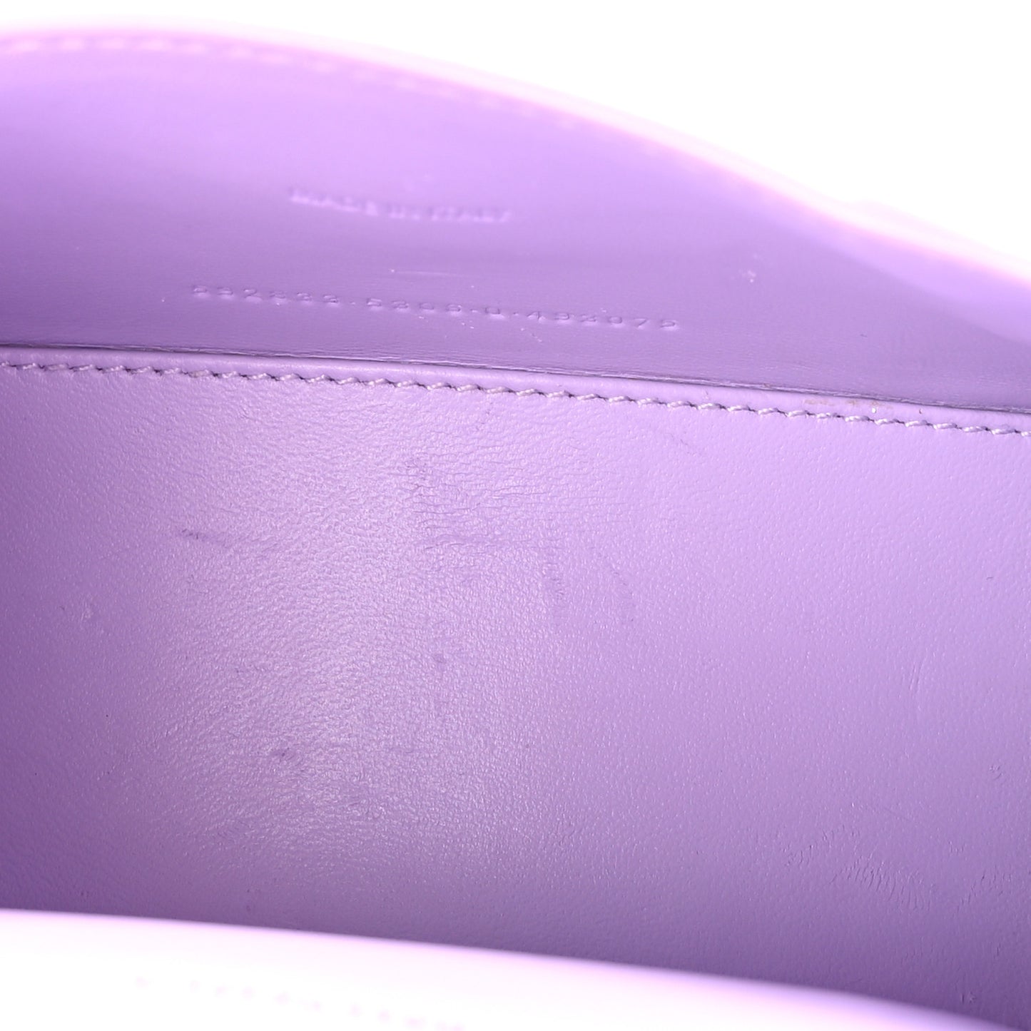Shiny Calfskin Crocodile Embossed Hourglass Top Handle Bag XS Lilac