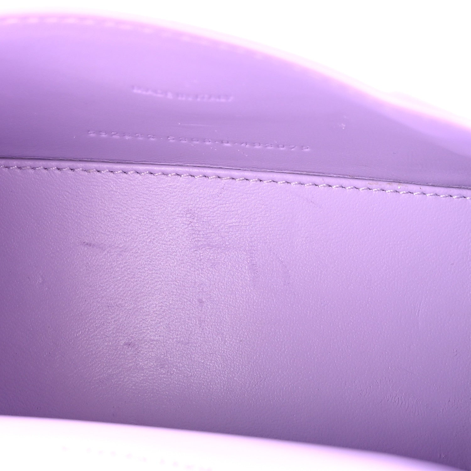 Balenciaga Shiny Calfskin Crocodile Embossed Hourglass Top Handle Bag XS Lilac 5 of 10