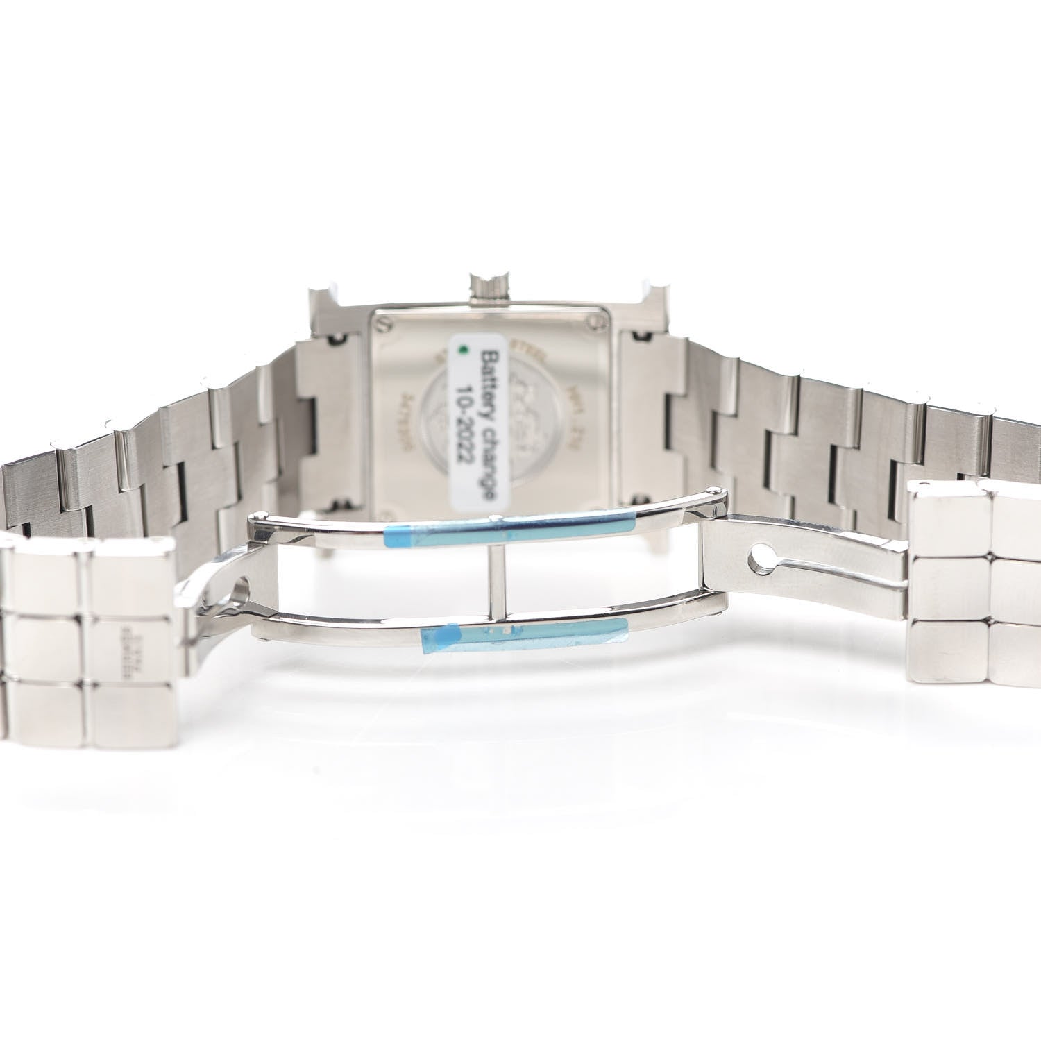 Hermes Stainless Steel Diamond Mother of Pearl 21mm Heure H Hour Quartz Watch 5 of 6