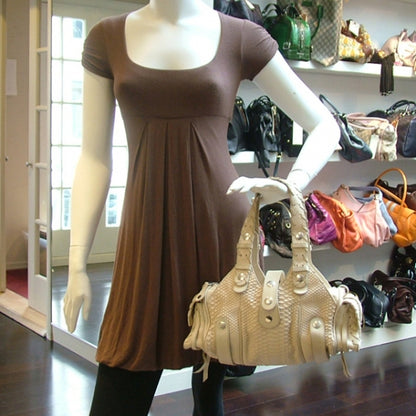 Chloe Python Silverado Shoulder Bag Hobo Ivory 2 of 10