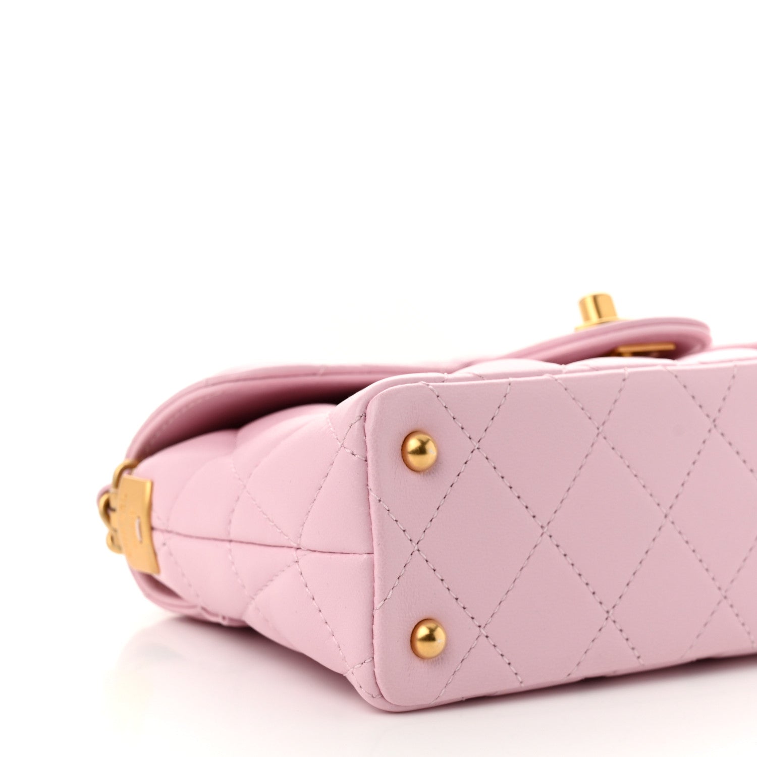 Chanel Lambskin Quilted Mini Flap Top Handle Bag Light Pink 8 of 10