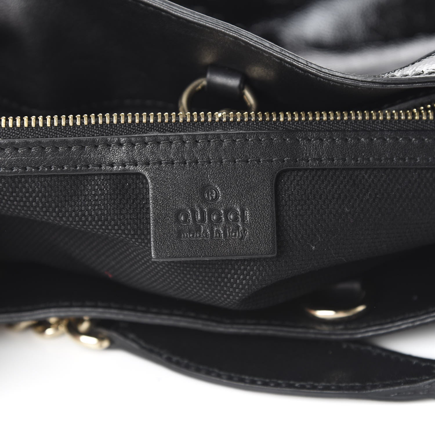 Gucci Patent Medium Soho Chain Shoulder Bag Black 5 of 9