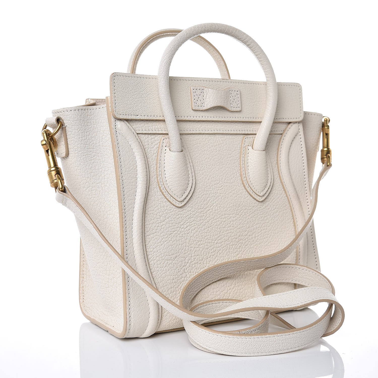 Celine Goatskin Nano Luggage White 4 of 9