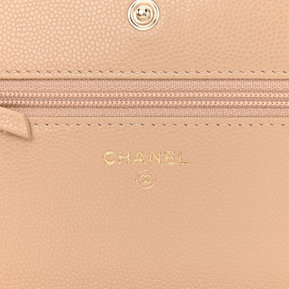 Chanel Caviar Quilted Wallet On Chain WOC Beige 6 of 12