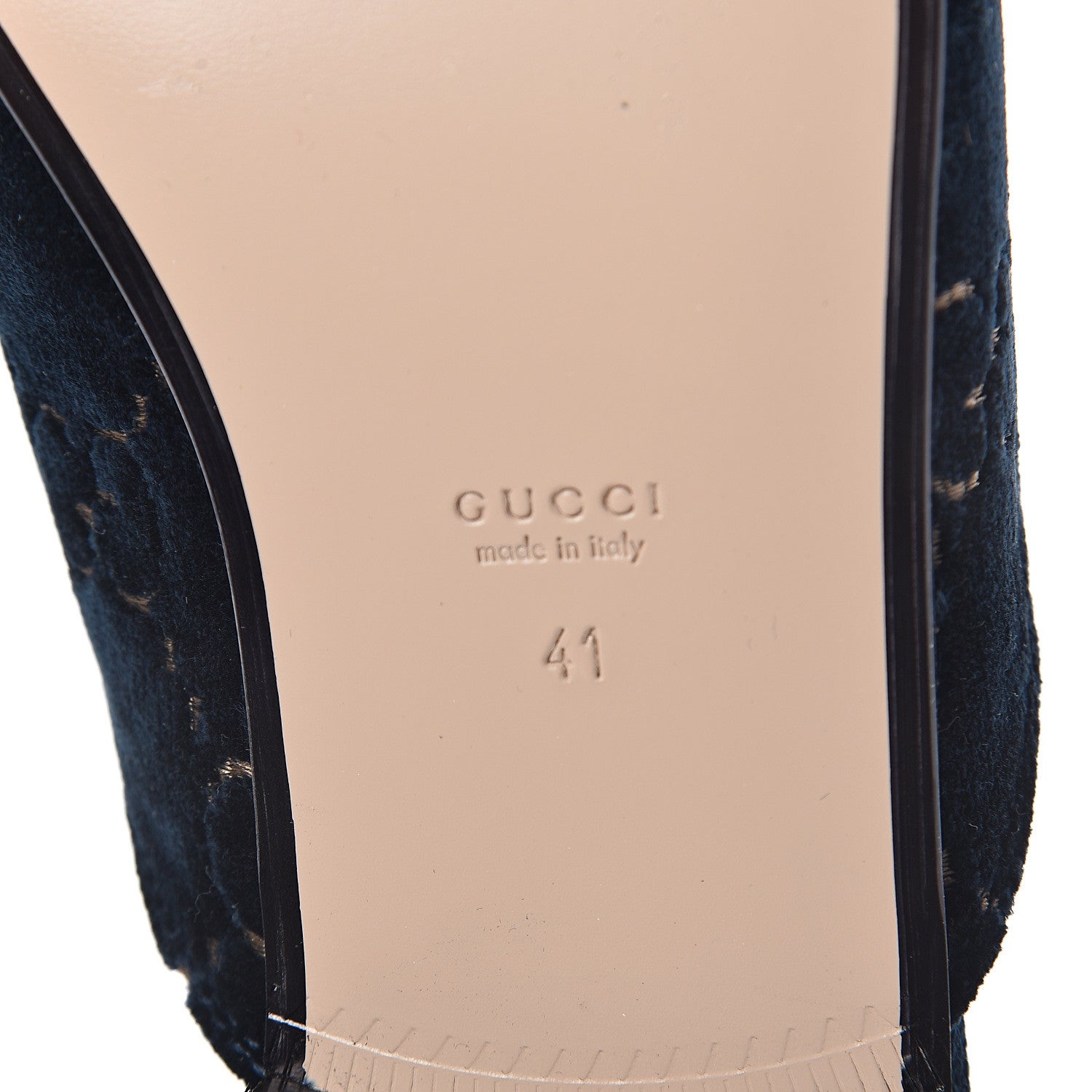 Gucci Velvet GG Monogram Womens Princetown Slippers 41 Blue Beige 6 of 7