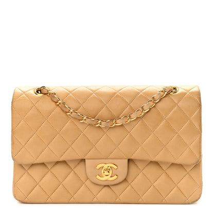 Chanel Lambskin Quilted Medium Double Flap Beige 1 of 17