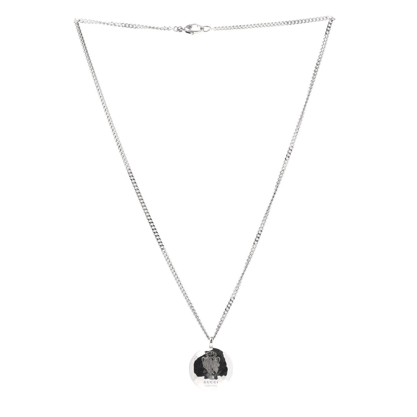 Sterling Silver Hammered Shield Pendant Necklace