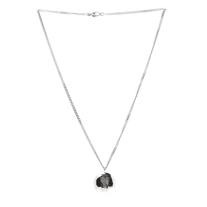 Gucci Sterling Silver Hammered Shield Pendant Necklace 3 of 6