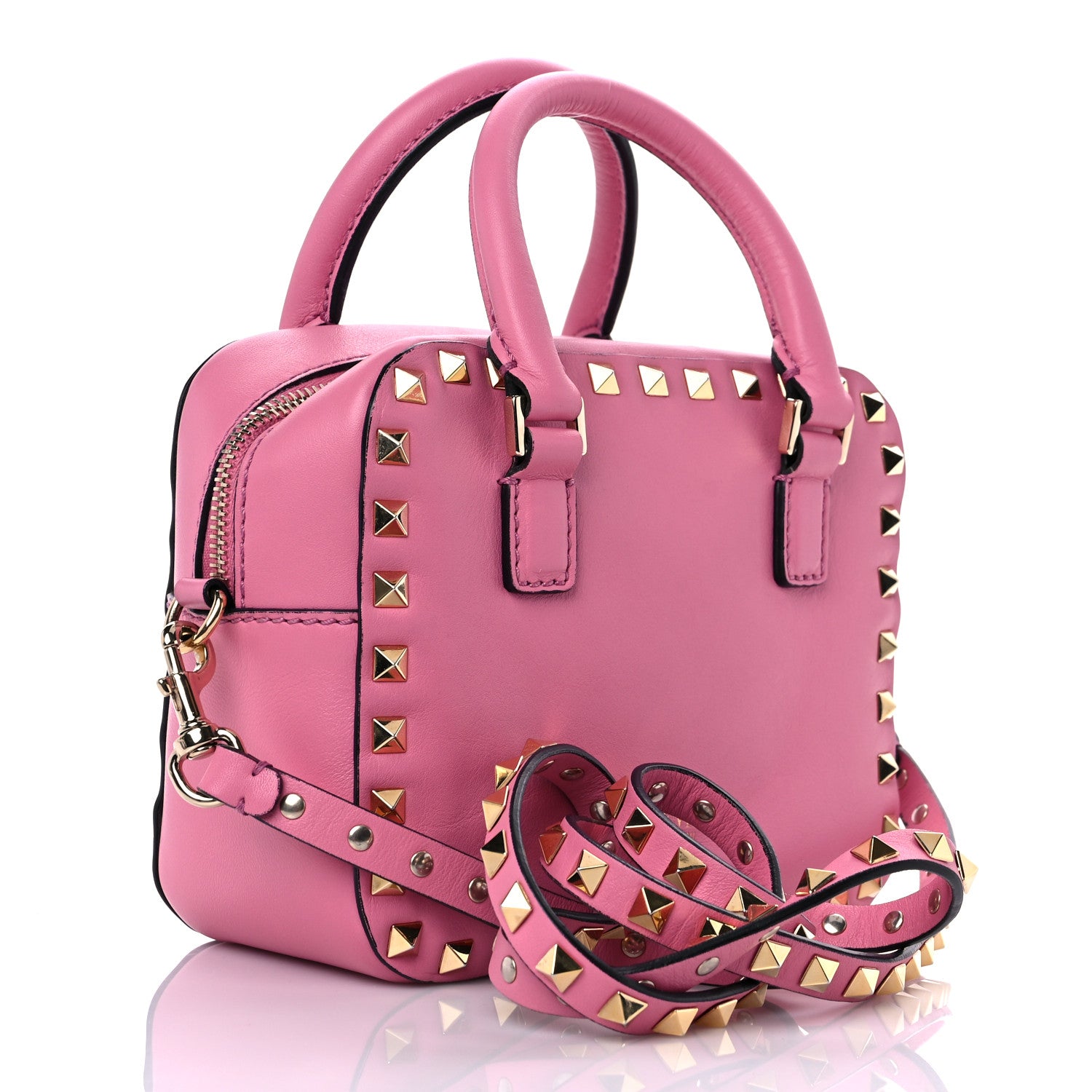 Valentino Garavani Vitello Mini Rockstud Convertible Satchel Ninphea 3 of 14