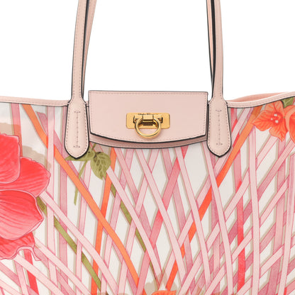 Salvatore Ferragamo Nylon Calfskin Vimini Travel Tote Pink Lemonade 9 of 16