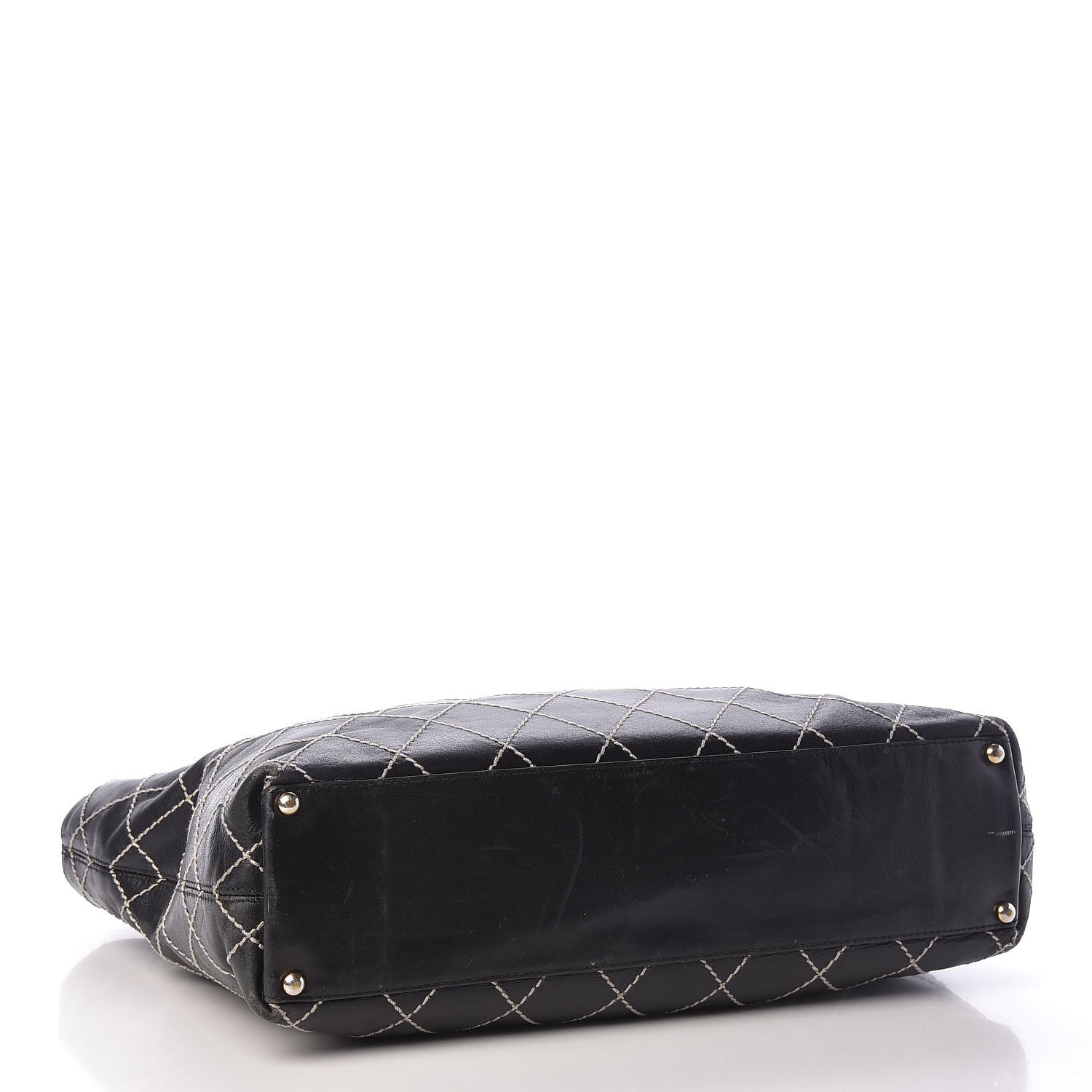 Chanel Calfskin Contrast Stitch Surpique Tote Black 4 of 14