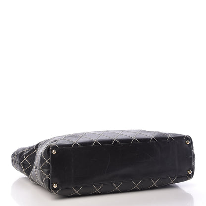 Chanel Calfskin Contrast Stitch Surpique Tote Black 4 of 14