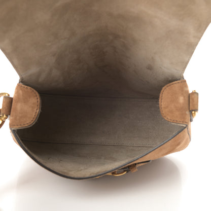 Gucci Suede Medium Lady Web Shoulder Bag New Marron 6 of 13