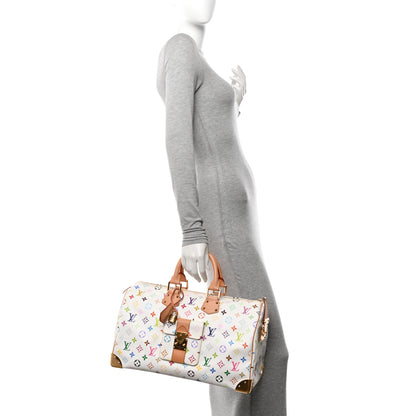 Louis Vuitton Monogram Multicolor Speedy 40 White 2 of 11