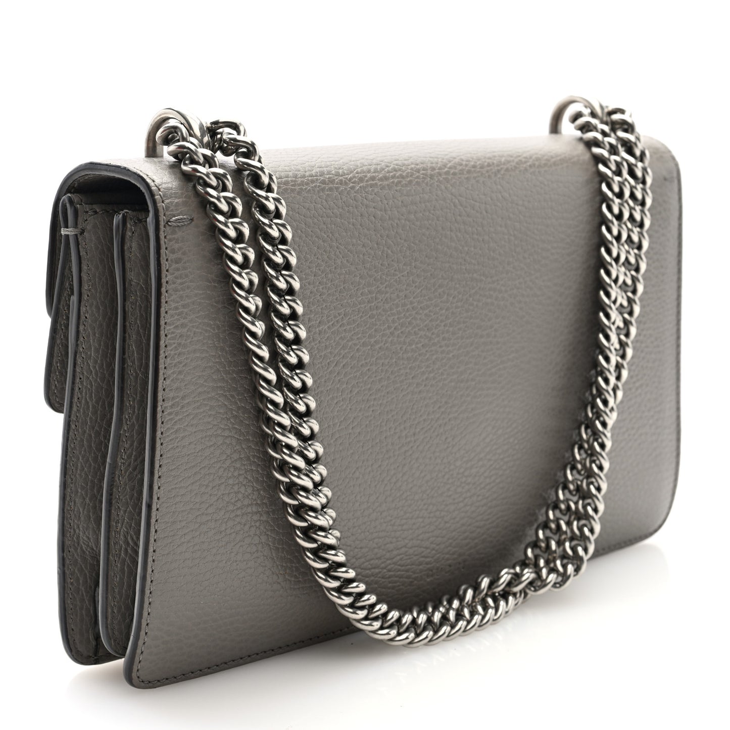 Pebbled Calfskin Small Dionysus Shoulder Bag Dusty Grey