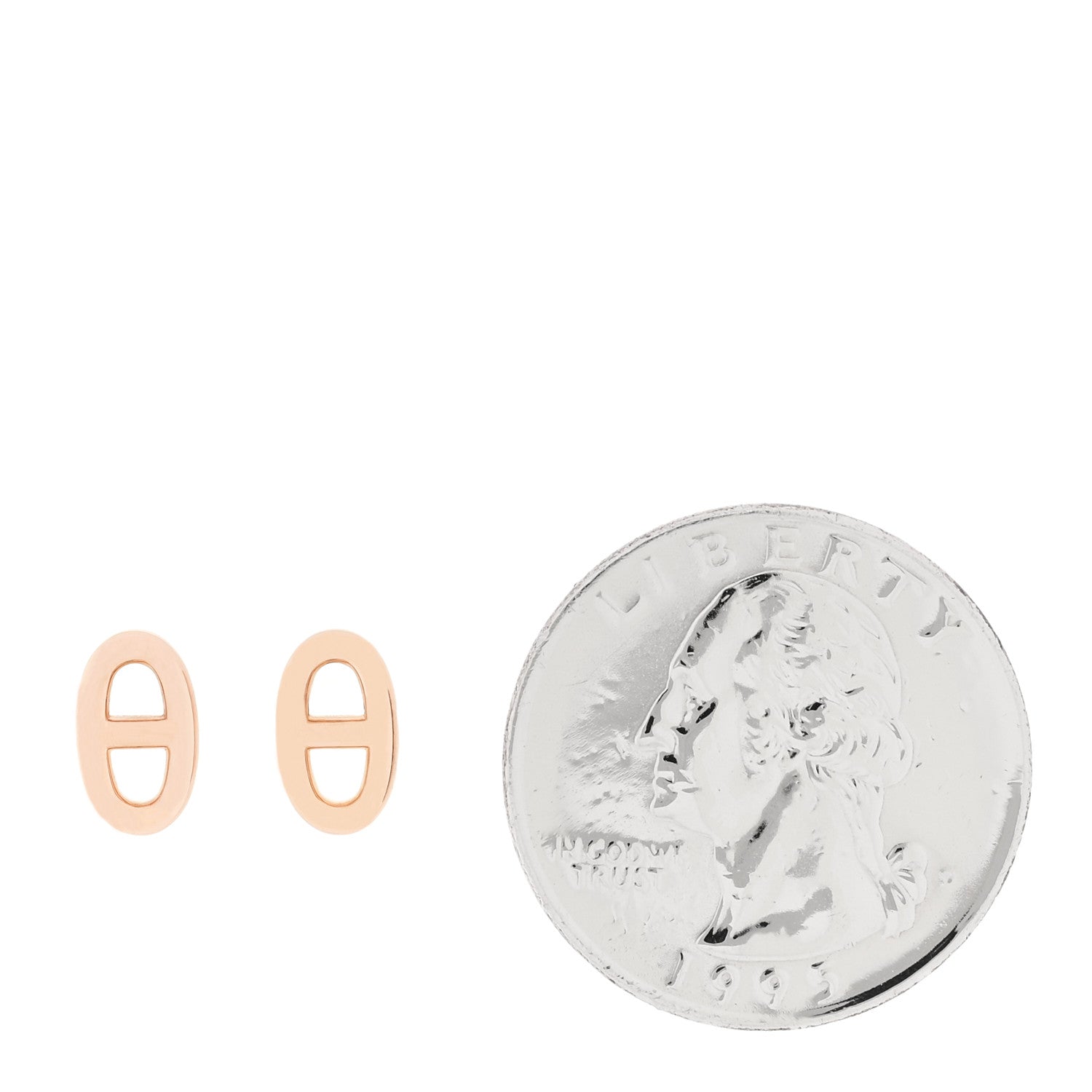 Hermes 18K Rose Gold TPM Farandole Stud Earrings 2 of 4