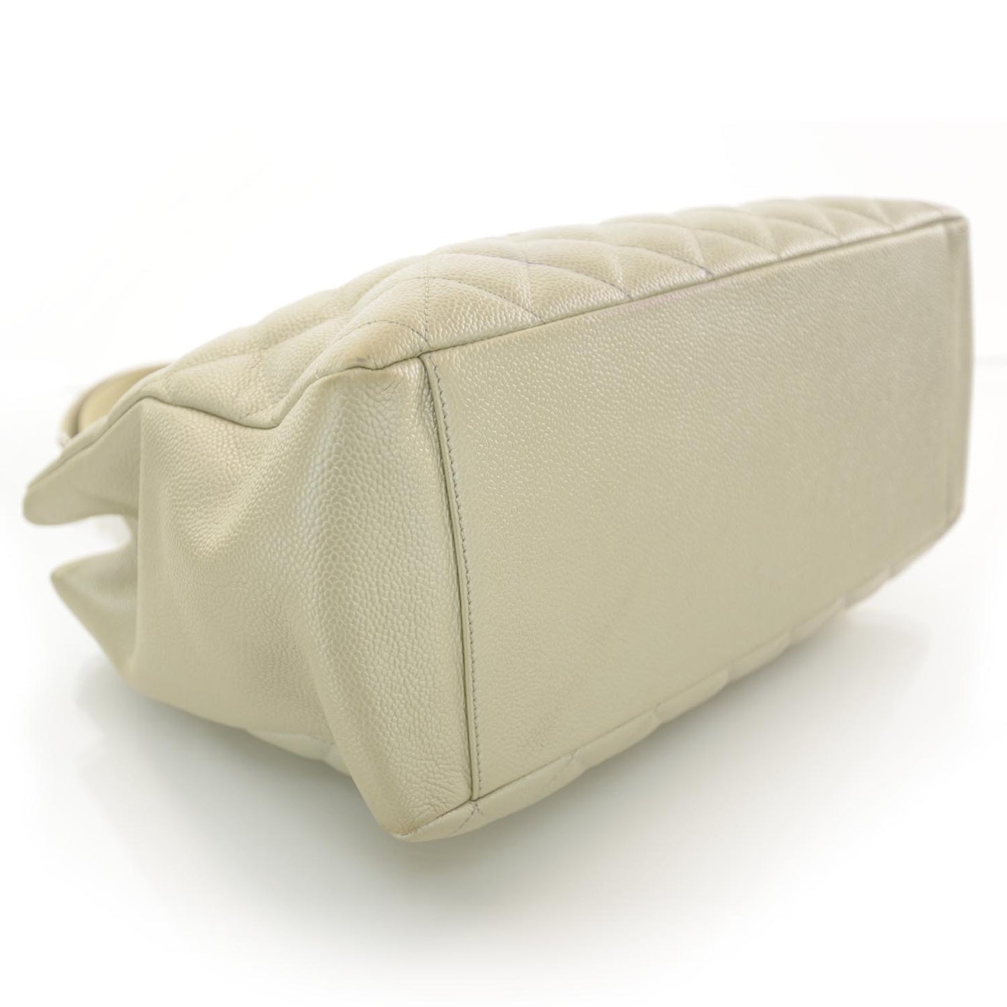 Caviar Quilted Grand Shopping Tote GST Pearl