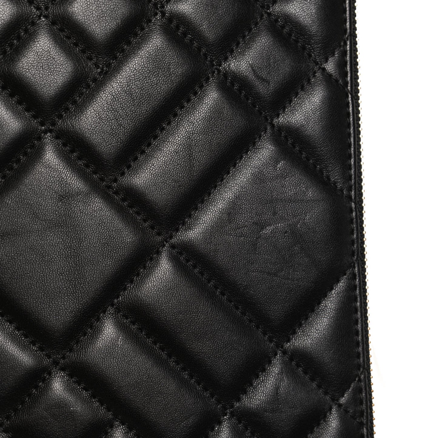 Calfskin Quilted Large Tribute Icon Crossbody Pouch Black