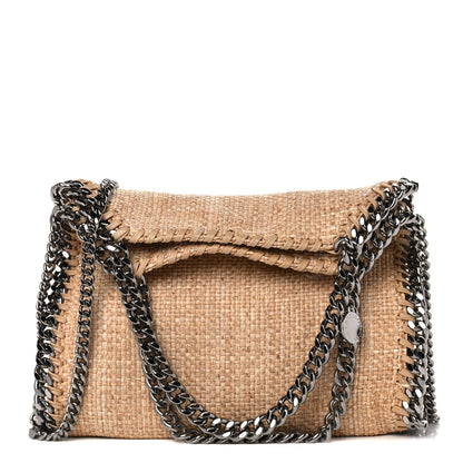 Stella McCartney Woven Raffia Mini Falabella Fold Over Natural 1 of 9