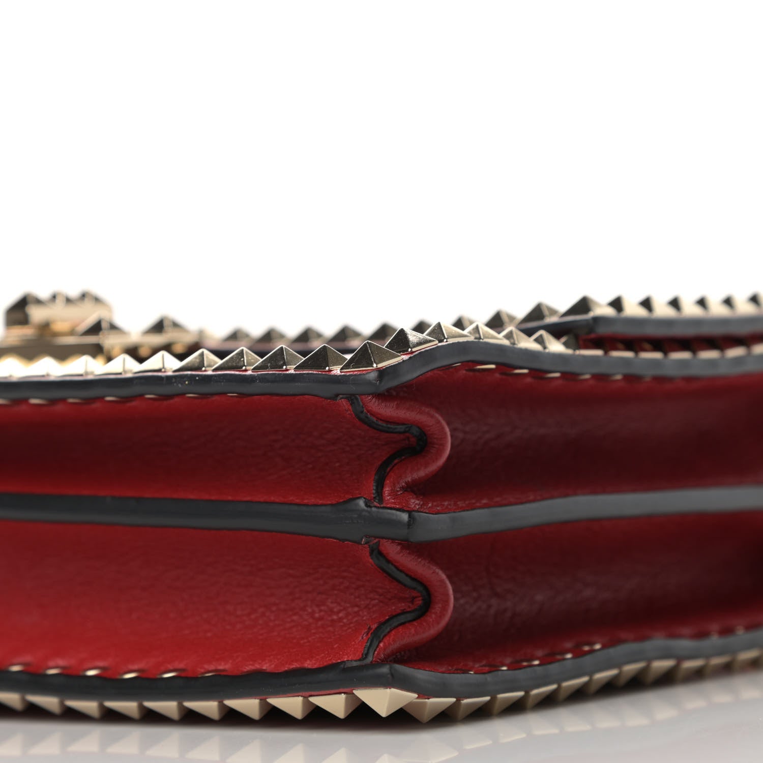 Valentino Garavani Buffalo Rockstud No Limit Top Handle Bag Red 10 of 12