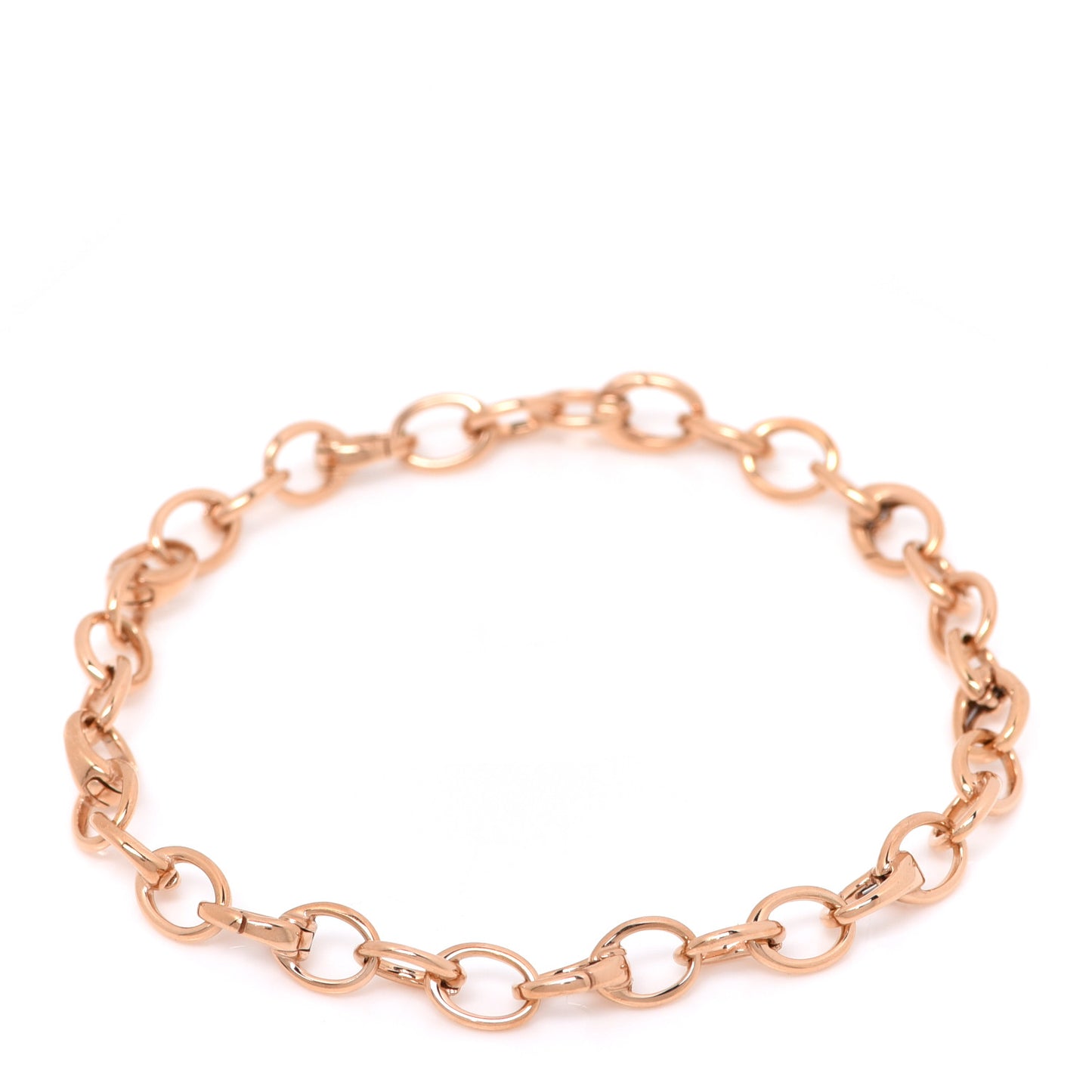 18K Rose Gold Oval Link Bracelet