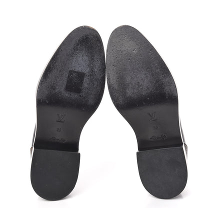 Louis Vuitton Monogram Patent Academy Flat Loafers 36 Navy 7 of 13
