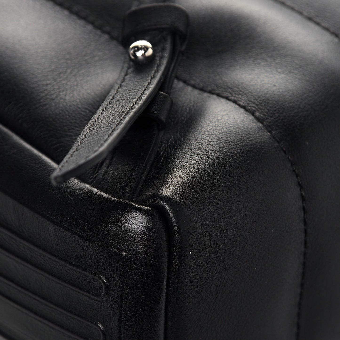 Lambskin Spaceship Embossed Palm Springs Backpack PM Black