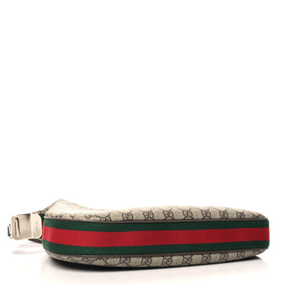 Gucci GG Supreme Monogram Textured Calfskin Web Large Attache Shoulder Bag Beige Ebony New Acero 4 of 11