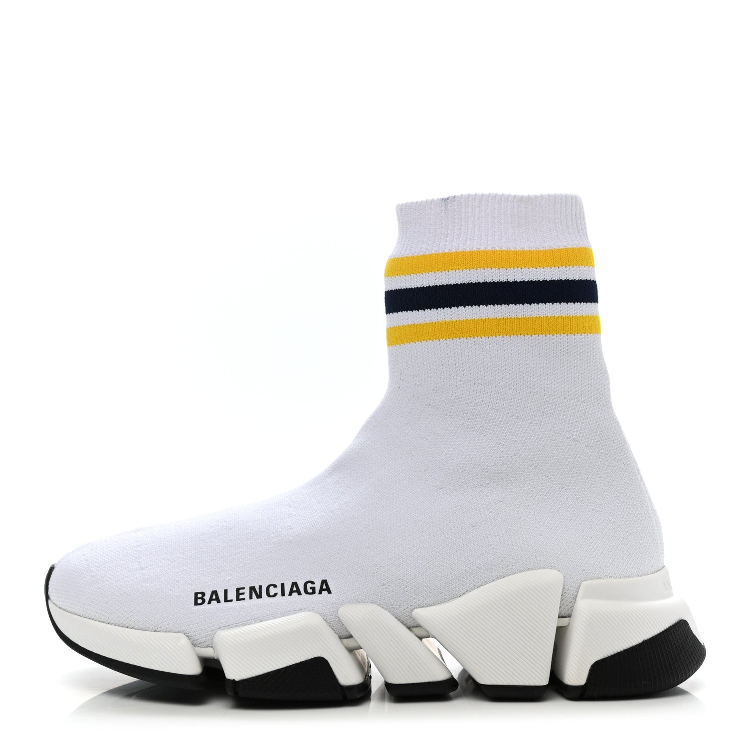 Balenciaga Technical 3D Recycled Knit Striped Womens Speed 2.0 Sneakers 35 White Multicolor 1 of 8