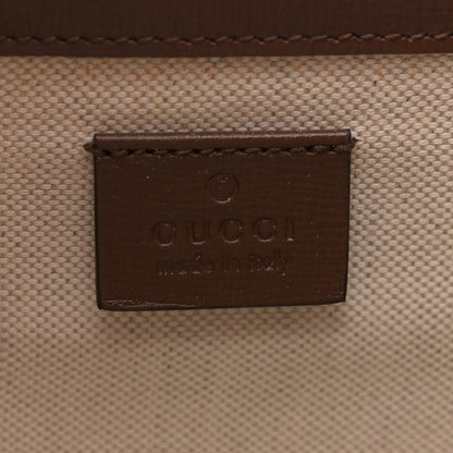 Gucci GG Supreme Monogram Azalea Calfskin Small Horsebit 1955 Foldover Top Handle Bag Beige Ebony Brown Sugar 6 of 13