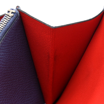 Hermes Epsom Verso Constance Short Wallet Bleu Brighton Rouge Pivoine 8 of 12