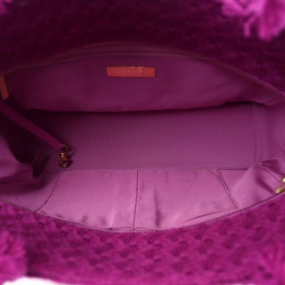 Chanel Wool Tweed Large Zipped Shopping Tote Magenta 5 of 11