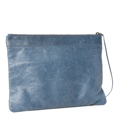 Balenciaga Agneau Classic Hardware Zip Clutch Bleu Jean 3 of 12