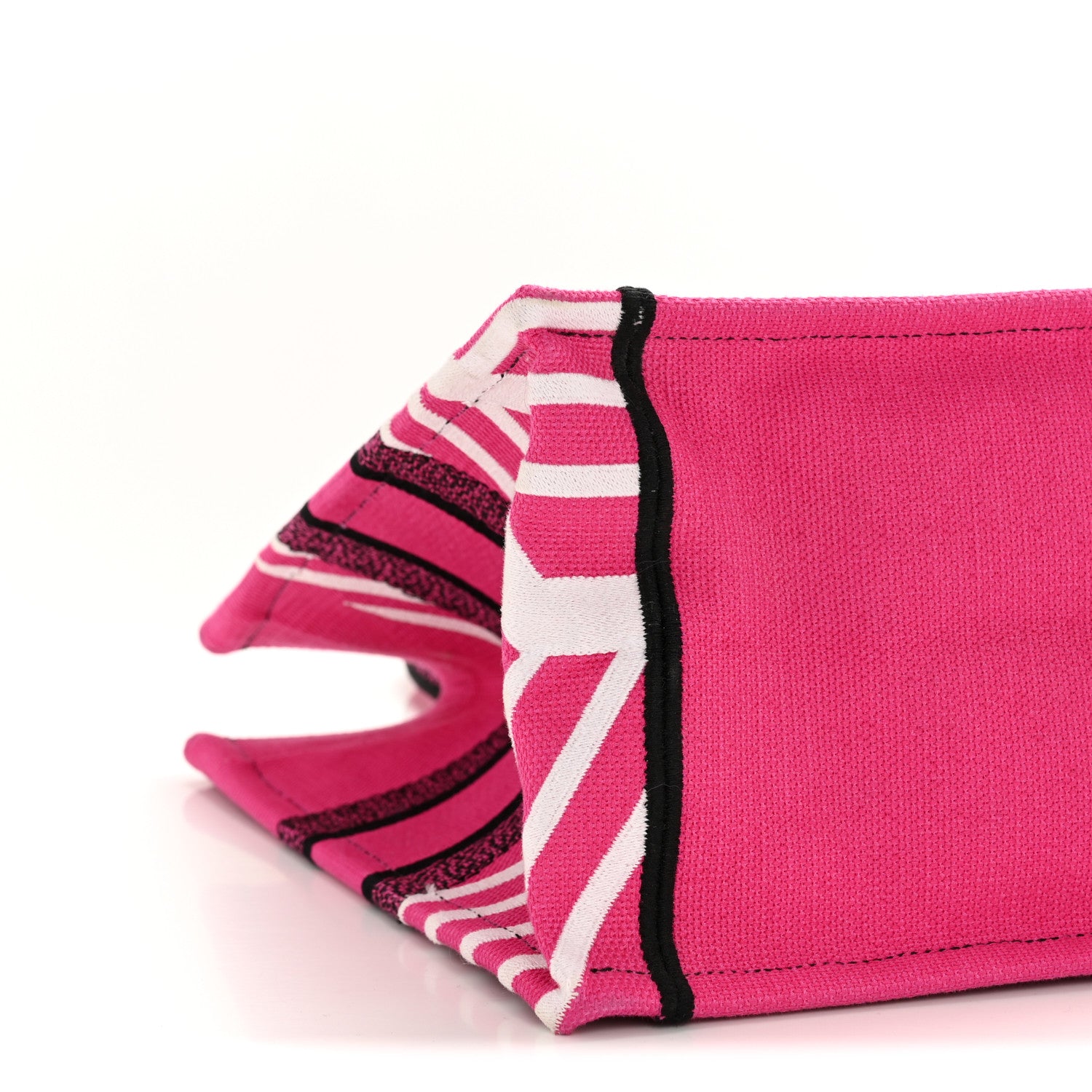 Christian Dior Canvas Embroidered Medium Jungle Pop Book Tote Fuchsia Multicolor 9 of 13