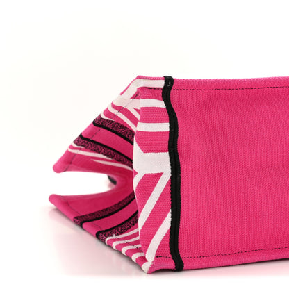 Christian Dior Canvas Embroidered Medium Jungle Pop Book Tote Fuchsia Multicolor 9 of 13