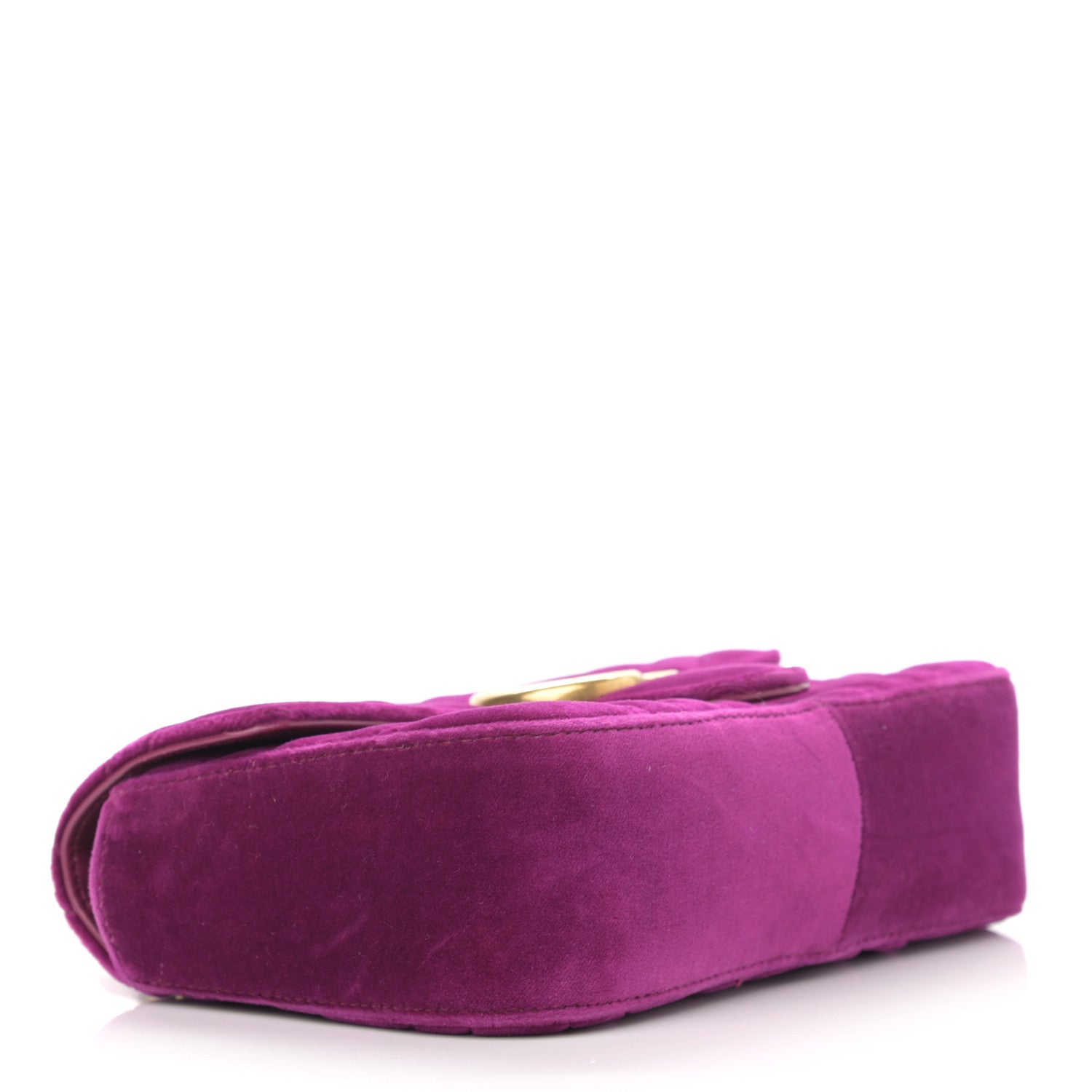Gucci Velvet Matelasse Mini GG Marmont Shoulder Bag Fuchsia Violet Cyclamen 4 of 14