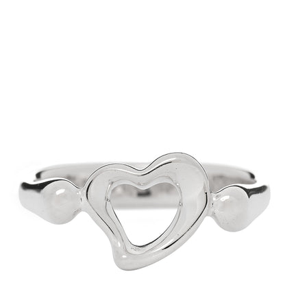 Tiffany Sterling Silver Elsa Peretti Open Heart Ring 50 5.25 1 of 5
