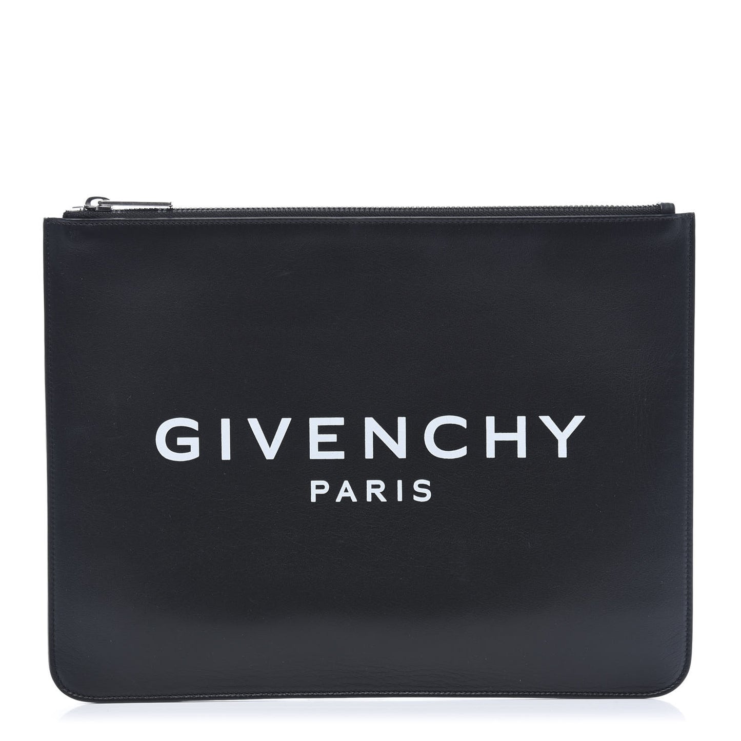 Calfskin Large Logo Pouch Black