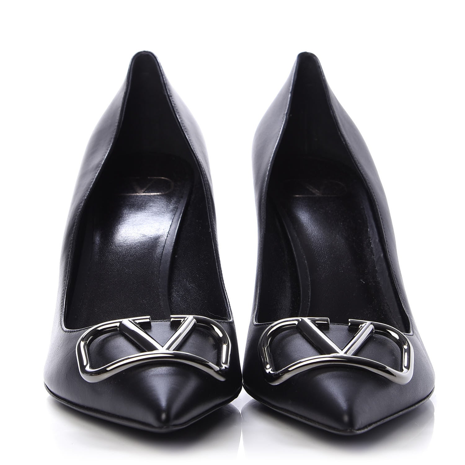 Valentino Garavani Calfskin Vlogo Signature 80mm Pumps 40.5 Black 2 of 8
