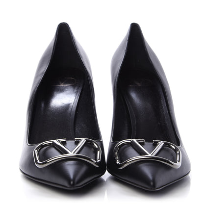 Valentino Garavani Calfskin Vlogo Signature 80mm Pumps 40.5 Black 2 of 8