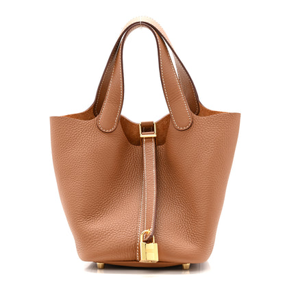 Hermes Taurillon Clemence Picotin Lock 18 PM Gold 1 of 11